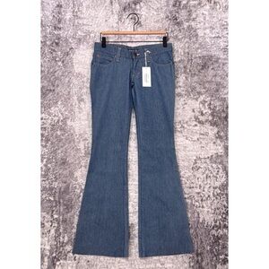 Reformation | Frankie B. | Blue Oak Vintage Flare Wide Leg Embellished Jeans